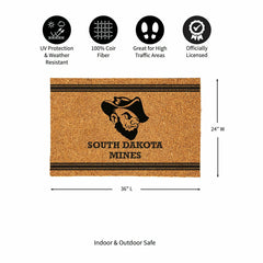 South Dakota School of Mines & Technology Large One Color Coir Mat, 36 - Collegiate