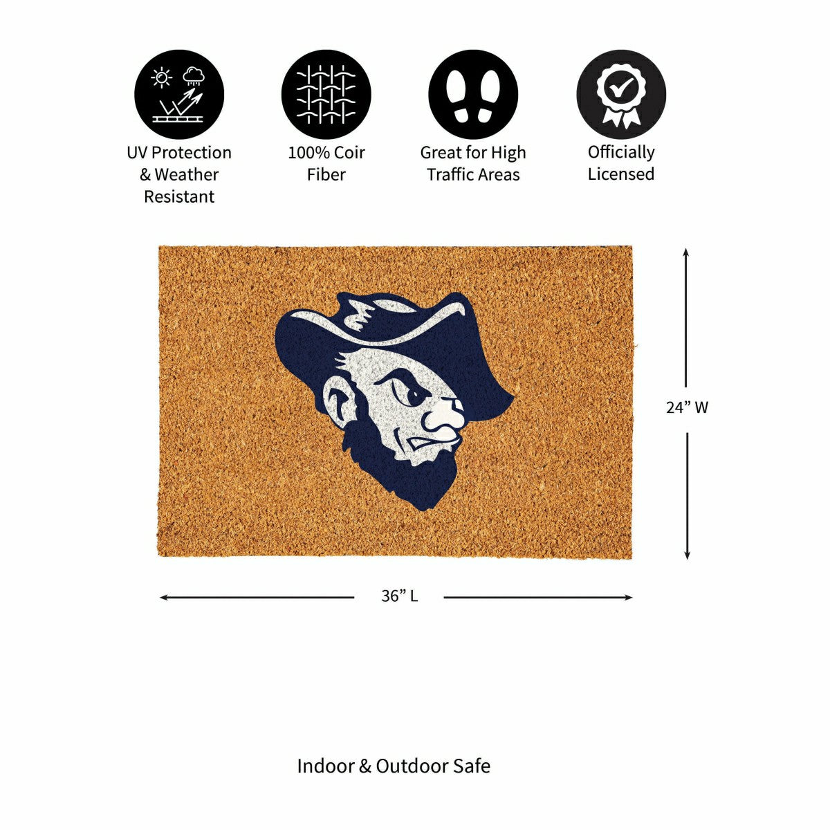 South Dakota School of Mines & Technology Large Full Color Coir Mat, 3 - Collegiate