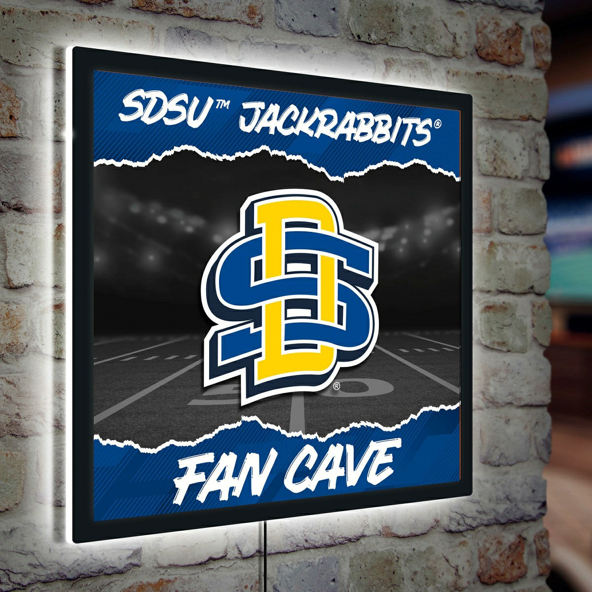 South Dakota State University 23"H x 23"L LED Wall Decor, Edgelite, Sq - Collegiate Home