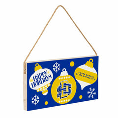 South Dakota State University Holiday Wood Wall Sign, 6x11 - Collegiate Home