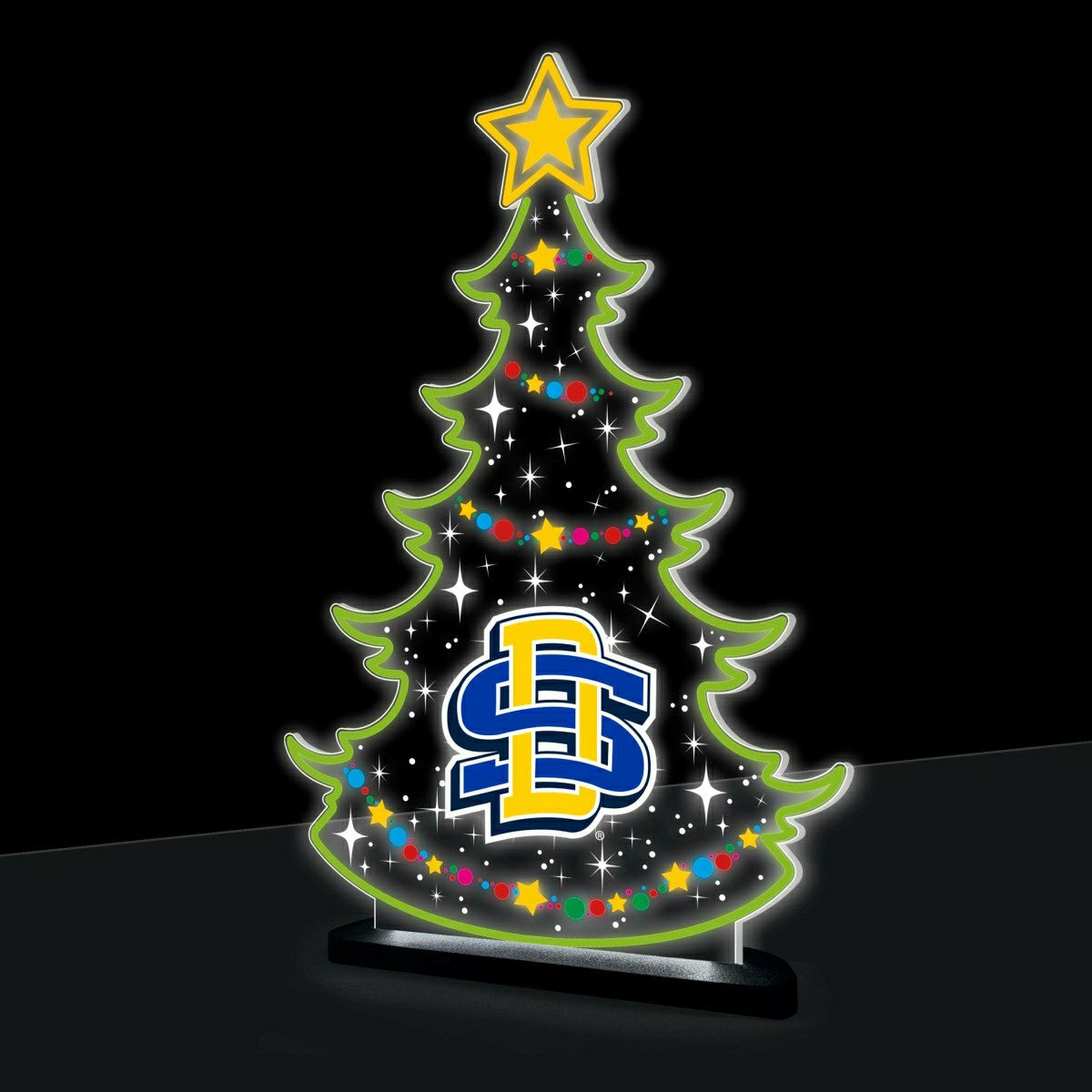 South Dakota State University College Holiday Tree Desklite LED Decor - Collegiate Home