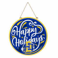 South Dakota State University Holiday Round Door Décor with Hanging Ro - Collegiate Home
