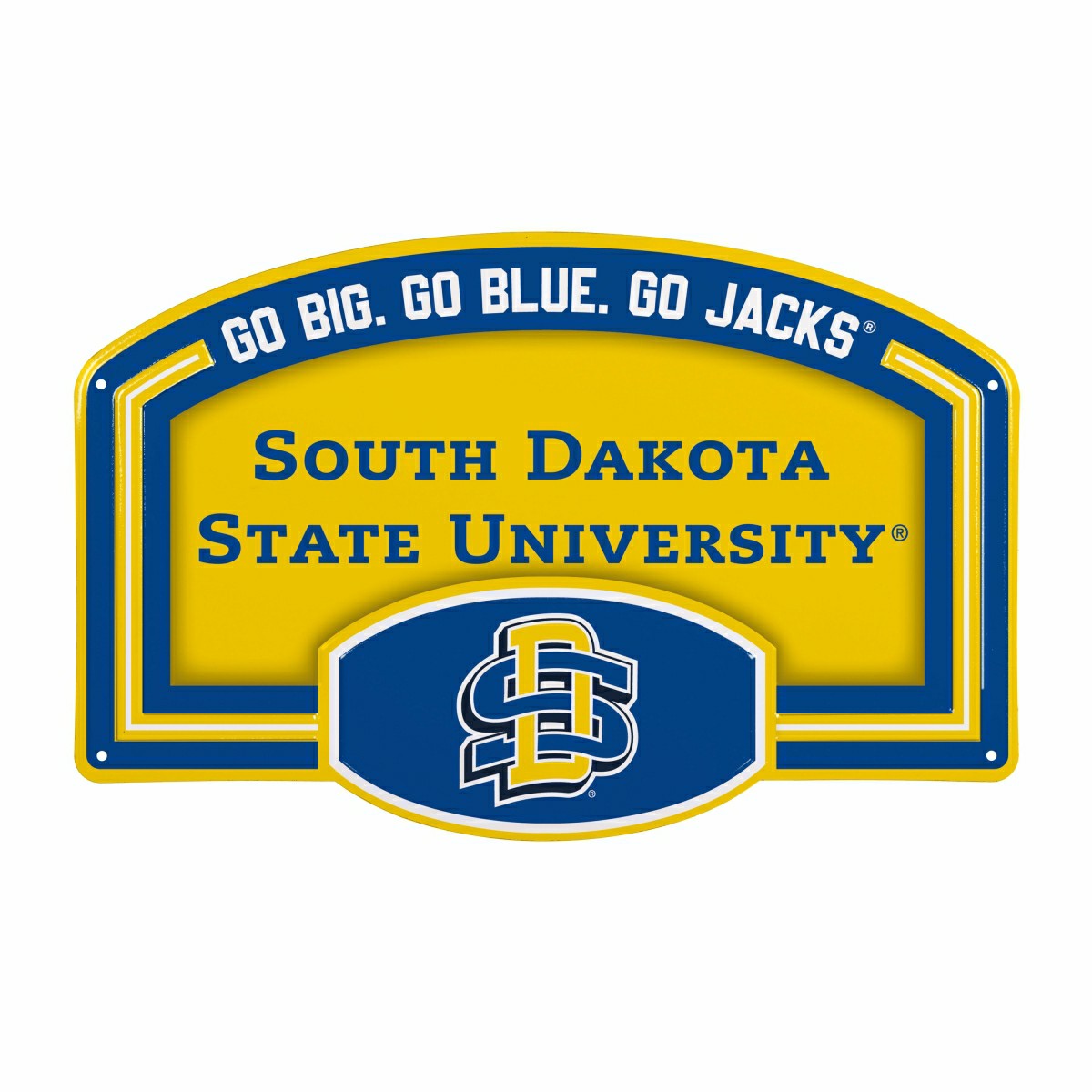 South Dakota State University USA Embossed Steel Wall Sign, 11" x 17" - Collegiate Home