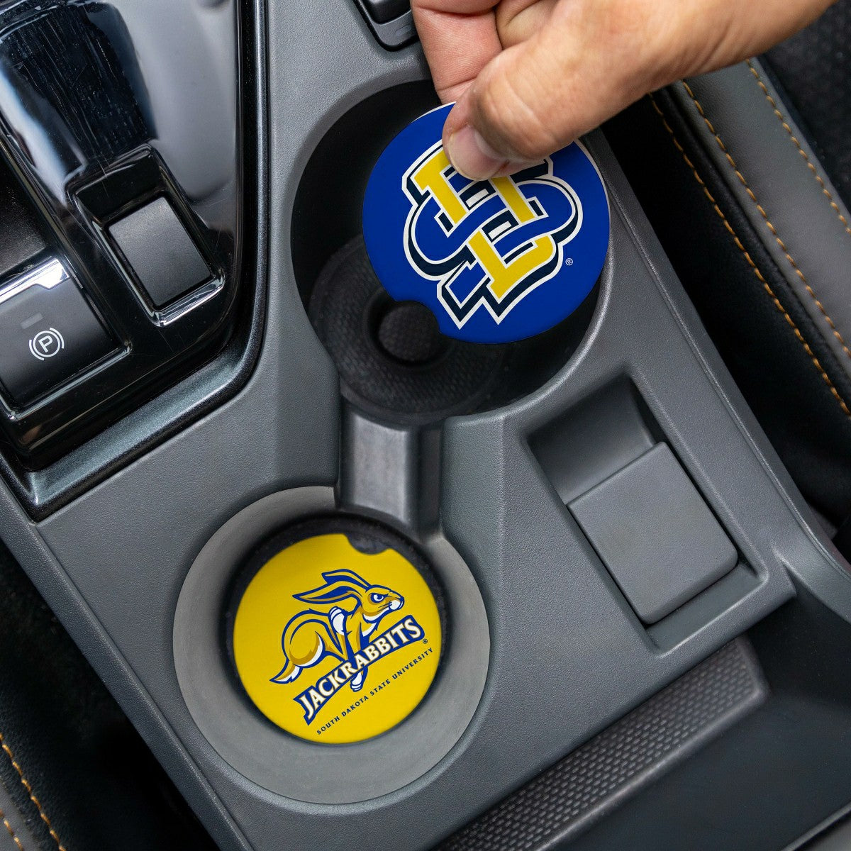 South Dakota State University Car Coaster Set, 2pc - Collegiate Home