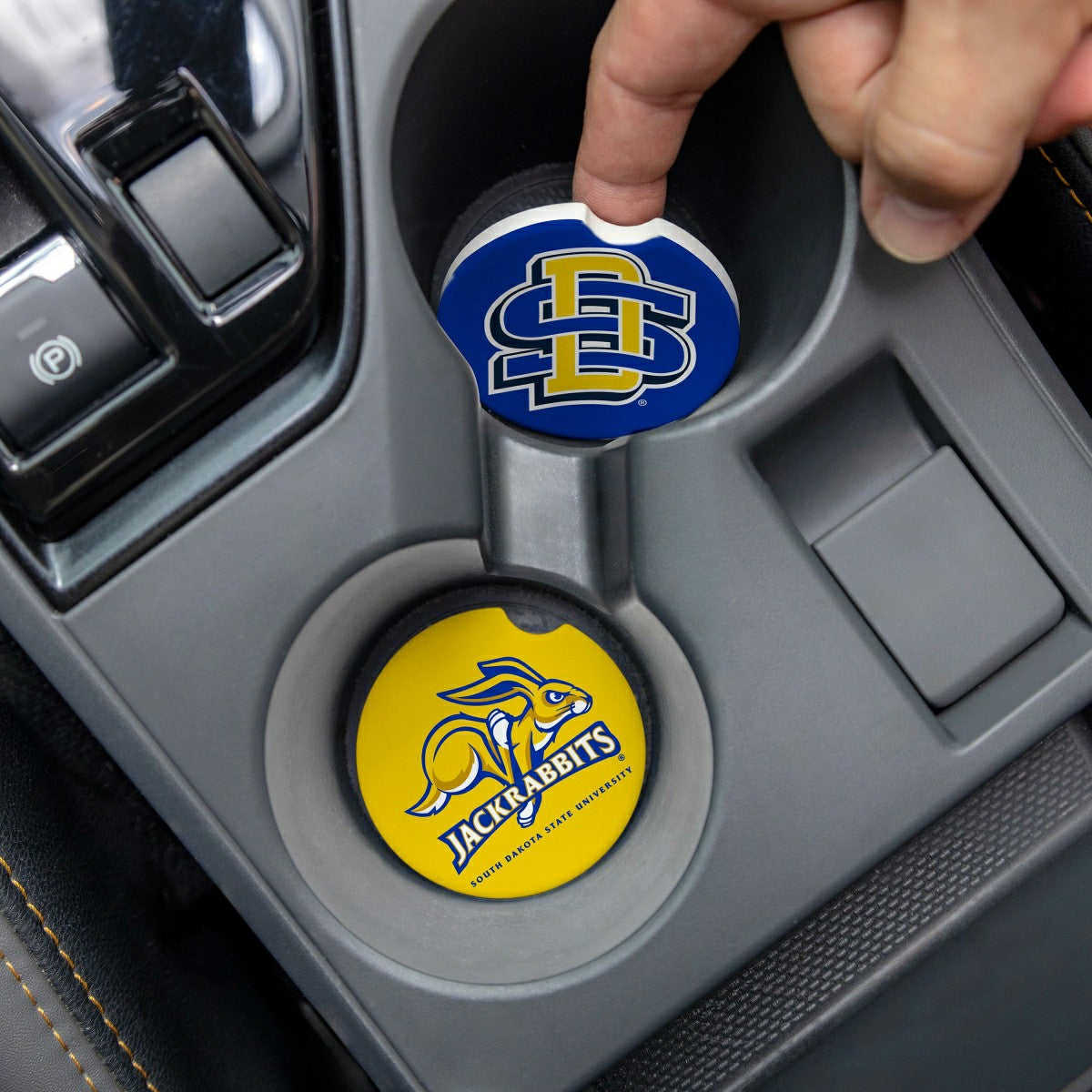 South Dakota State University Car Coaster Set, 2pc - Collegiate Home