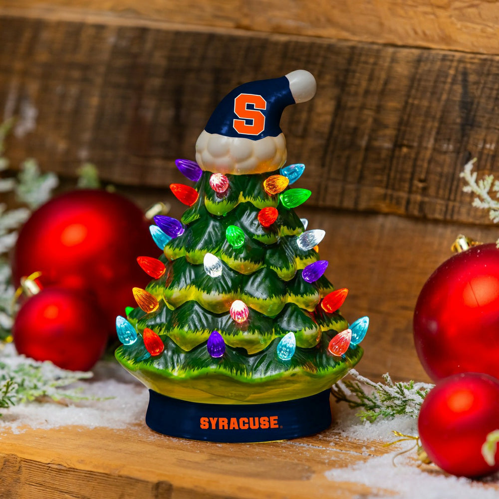 Syracuse University 8" LED Ceramic Christmas Tree - Collegiate Home