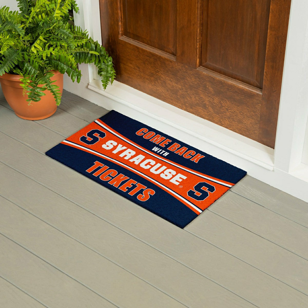 28" x 16" PVC Trapper Mat, Come Back with Tickets, Syracuse University - Collegiate