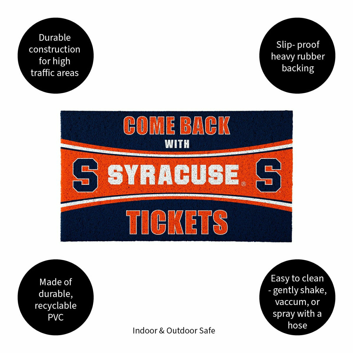 28" x 16" PVC Trapper Mat, Come Back with Tickets, Syracuse University - Collegiate