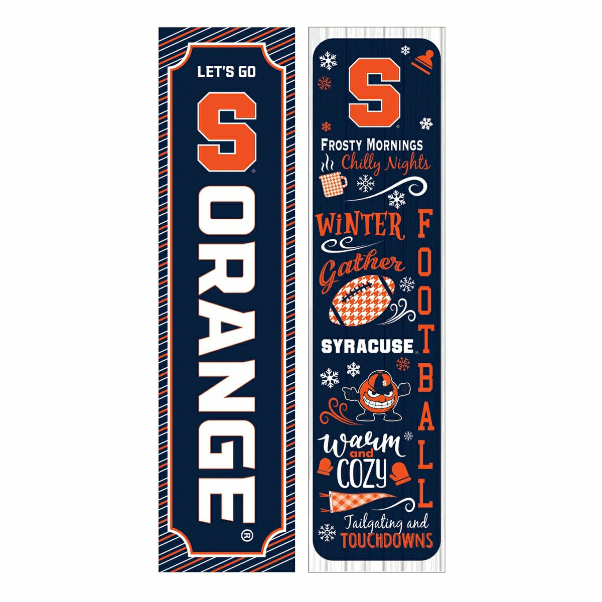 Syracuse University 46" Double Sided Leaner, Winter Seasonal - Collegiate Home