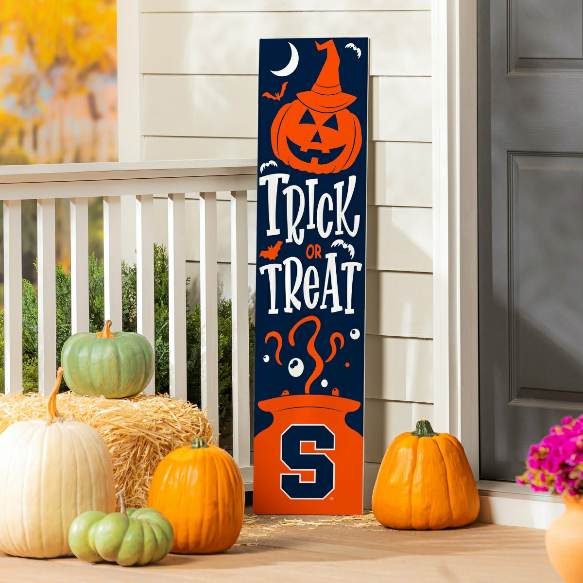 Syracuse University 47" Double Sided Leaner, Halloween - Collegiate Home