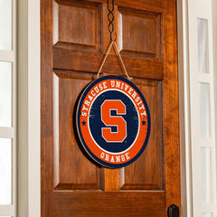 Syracuse University Round Door Décor with Hanging Rope, 18x18 - Collegiate Home