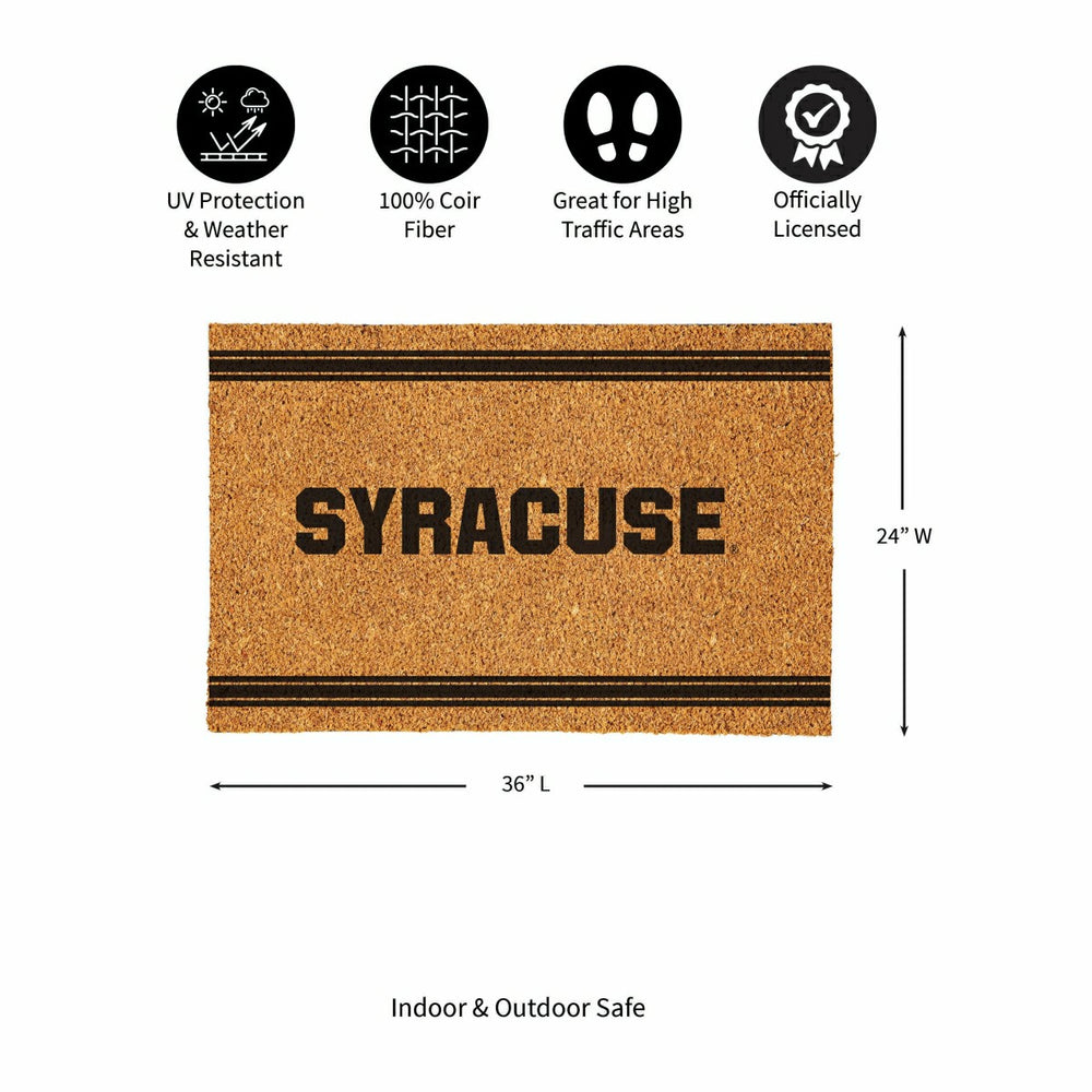 Syracuse University Large One Color Coir Mat, 36"x24" - Collegiate