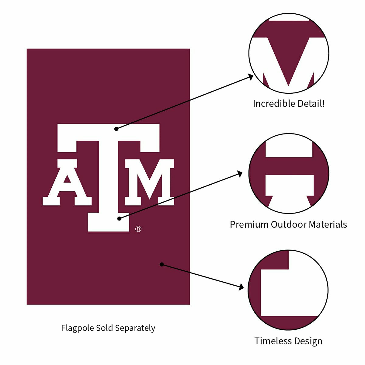 Applique Flag, Reg, Texas A&M - Collegiate Home
