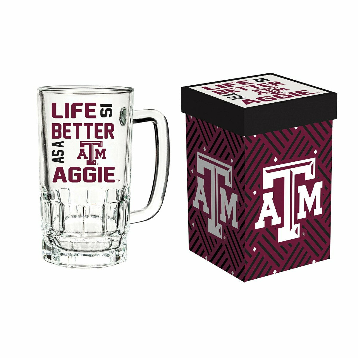 Glass Tankard Cup, with Gift Box, Texas A&M - Collegiate Home