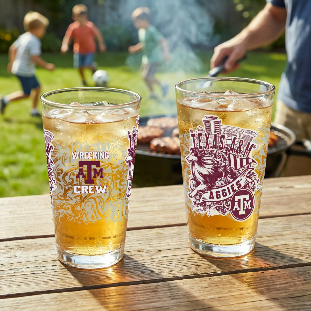 Texas A&M 16oz Glass pint, Set of 2 - Collegiate Home