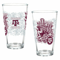 Texas A&M 16oz Glass pint, Set of 2 - Collegiate Home