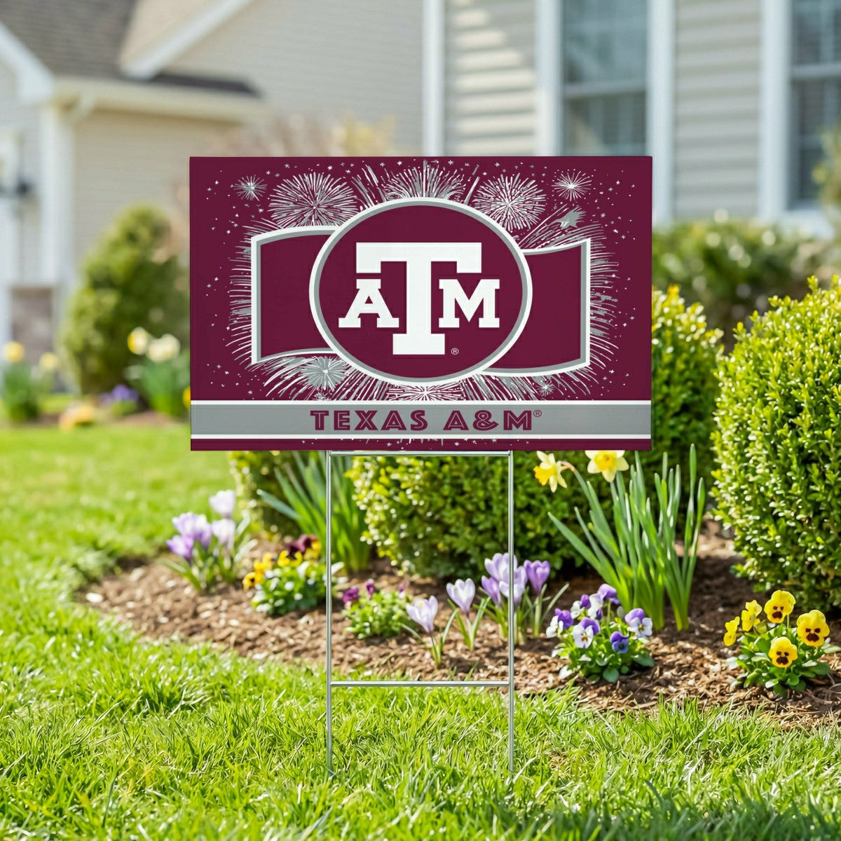 Texas A&M Yard Sign, Patriotic - Collegiate Home