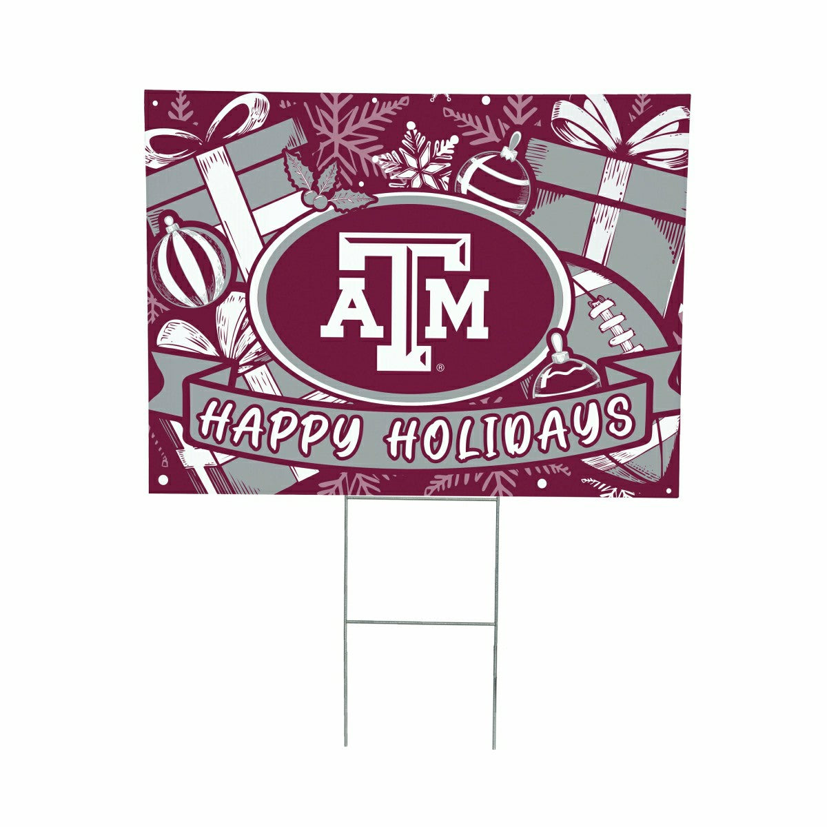 Texas A&M Yard Sign, Holiday - Collegiate Home