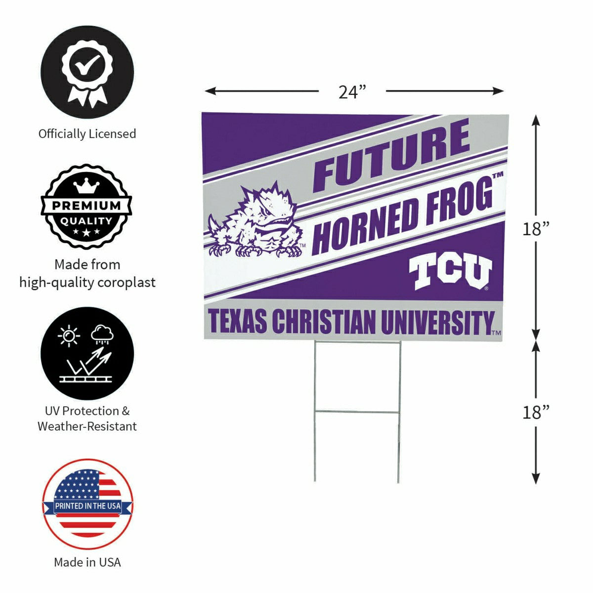 Texas Christian University Coroplast Yard Sign, Future Student - Collegiate Home