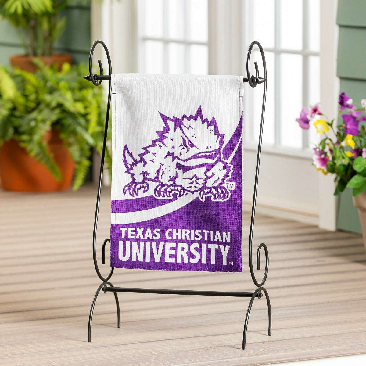 Texas Christian University Burlap Flag GDN Size - Collegiate Home
