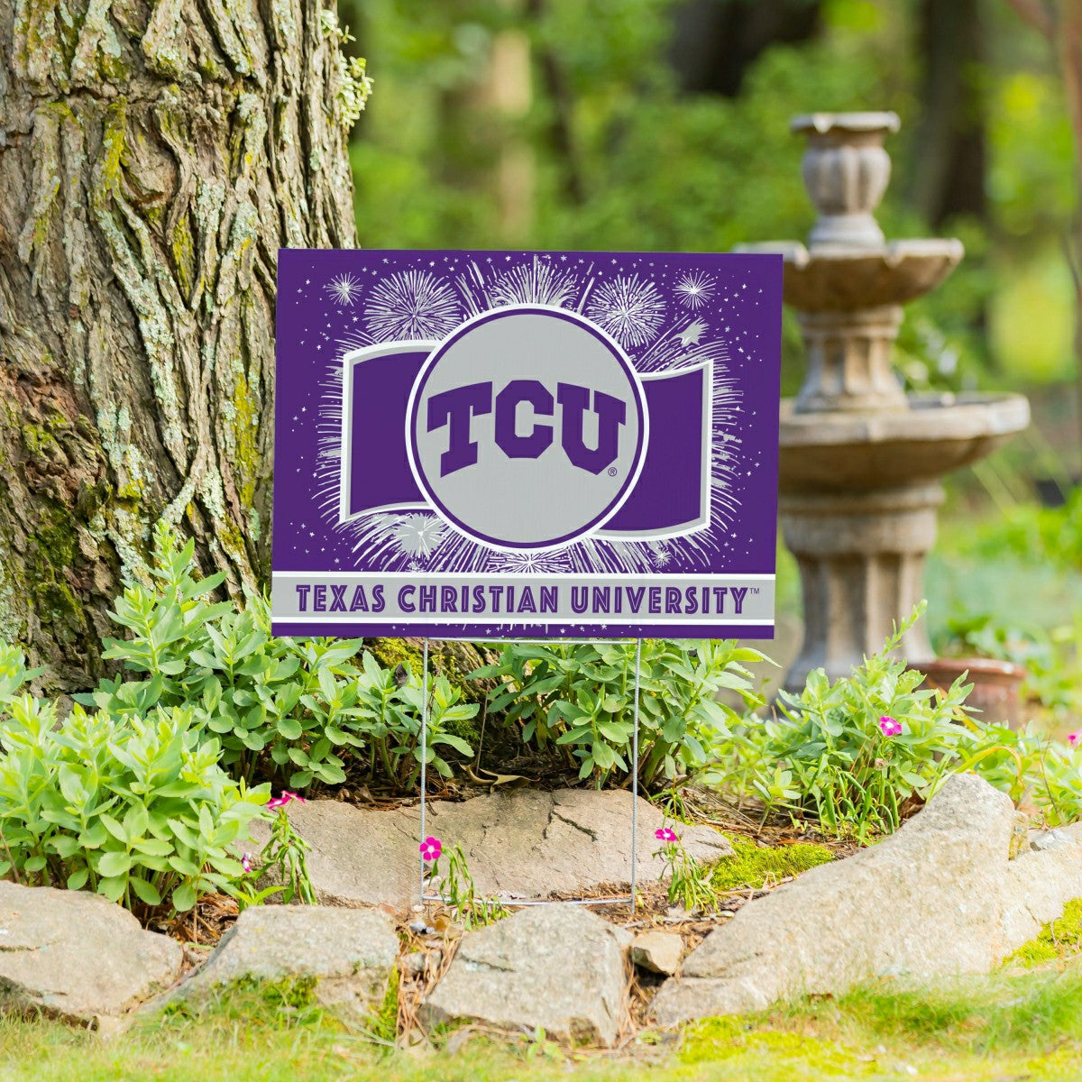 Texas Christian University Yard Sign, Patriotic - Collegiate Home
