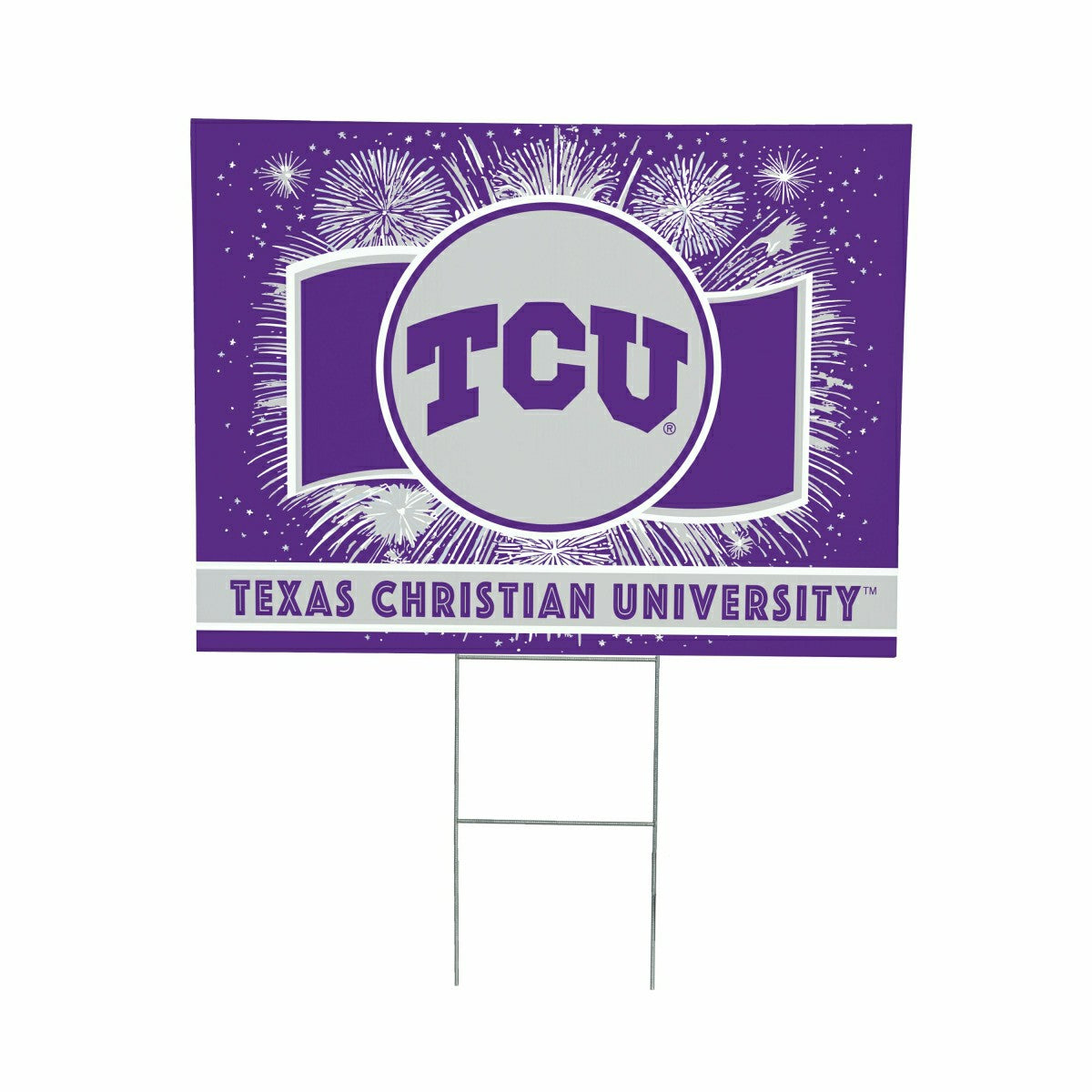 Texas Christian University Yard Sign, Patriotic - Collegiate Home