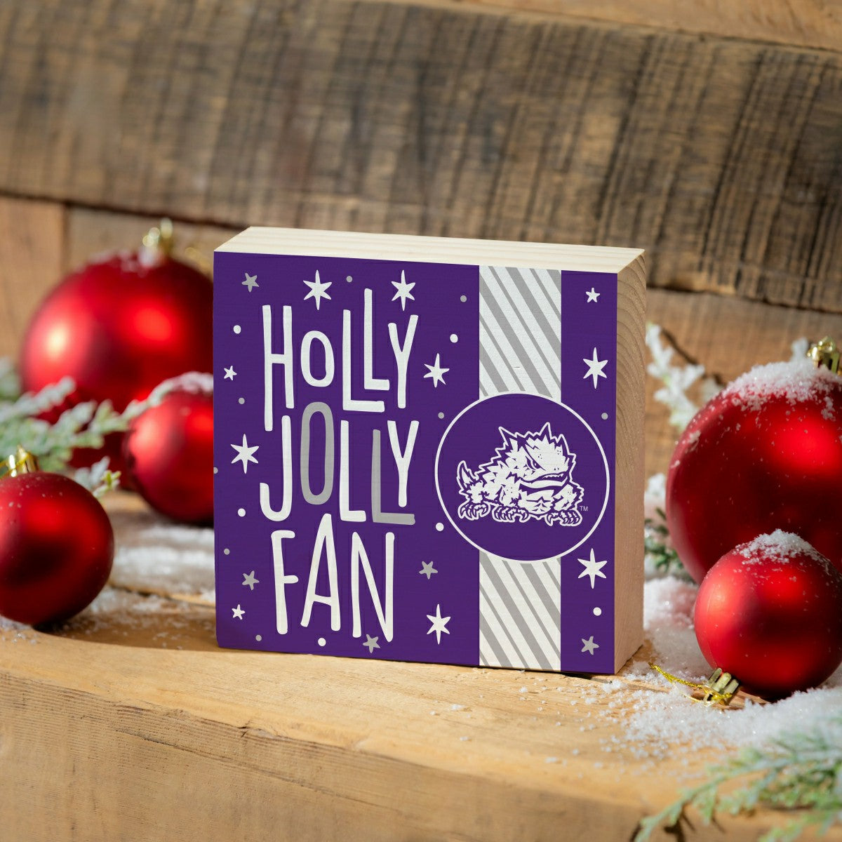 Texas Christian University Block, Holiday, 6x6 - Collegiate Home