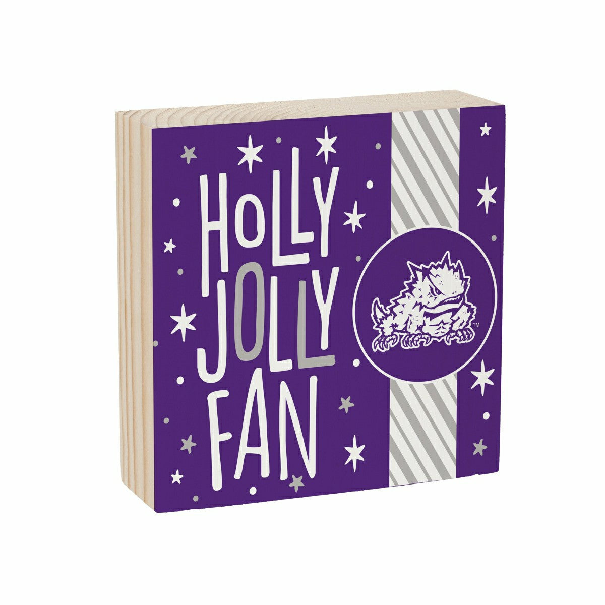 Texas Christian University Block, Holiday, 6x6 - Collegiate Home
