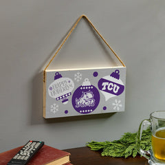 Texas Christian University Holiday Wood Wall Sign, 6x11 - Collegiate Home