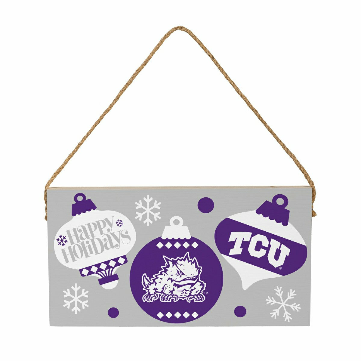 Texas Christian University Holiday Wood Wall Sign, 6x11 - Collegiate Home