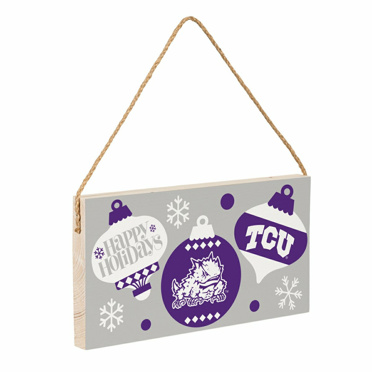 Texas Christian University Holiday Wood Wall Sign, 6x11 - Collegiate Home