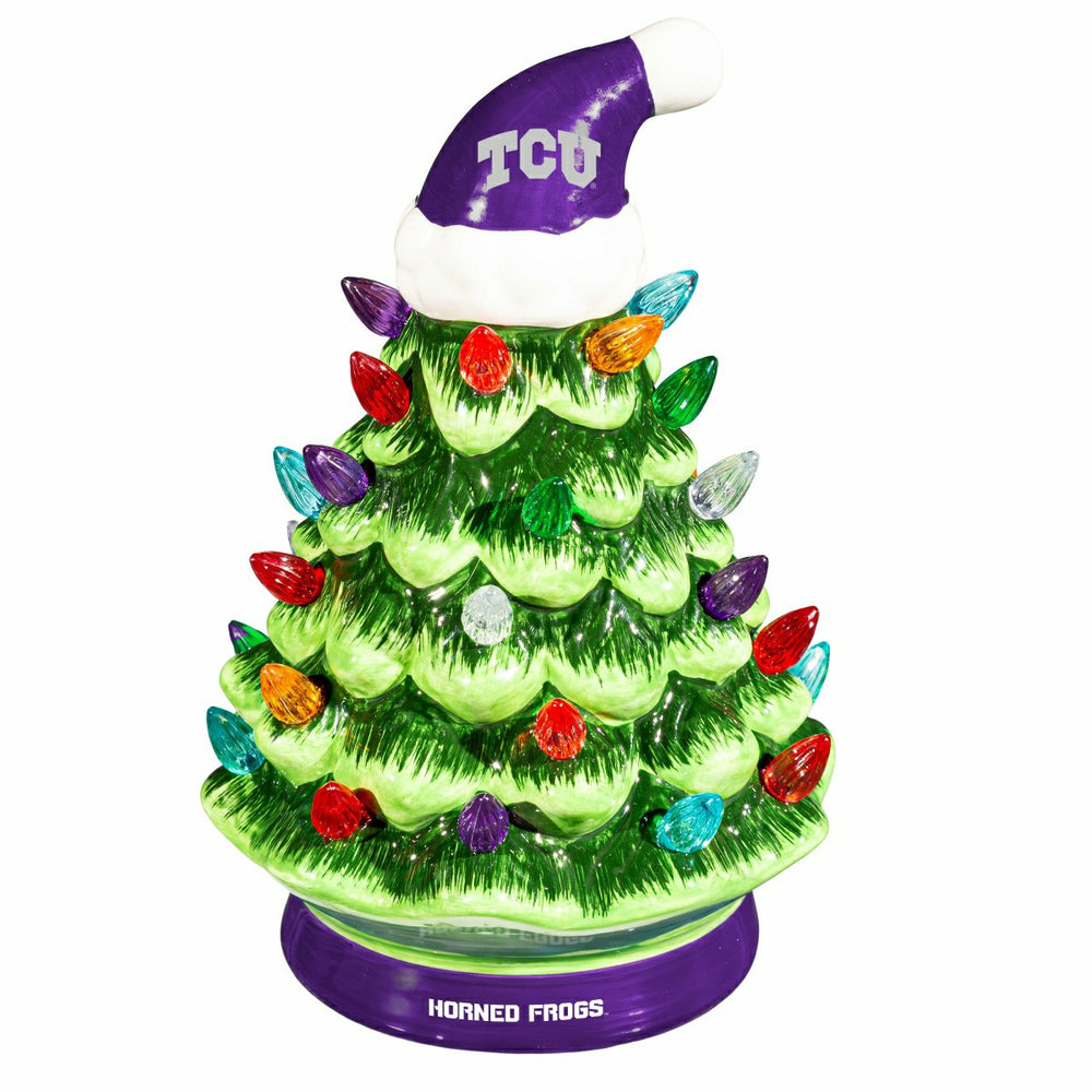 Texas Christian University 8" LED Ceramic Christmas Tree - Collegiate Home