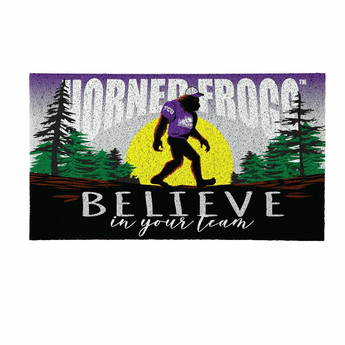 Texas Christian University Bigfoot PVC Mat, 28"x16" - Collegiate