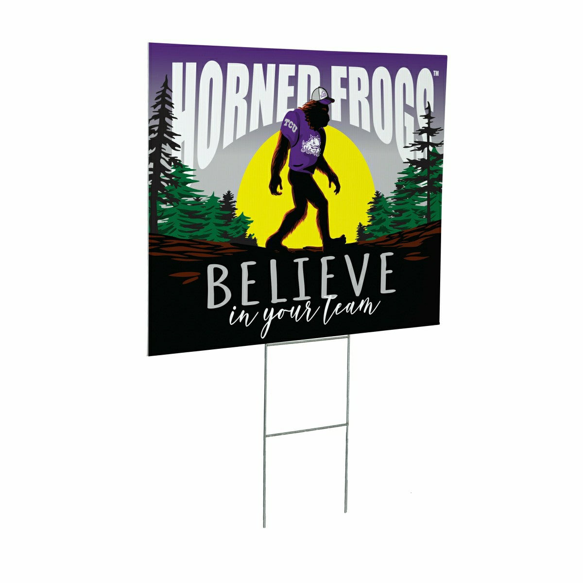 Texas Christian University Yard Sign, Bigfoot - Collegiate Home