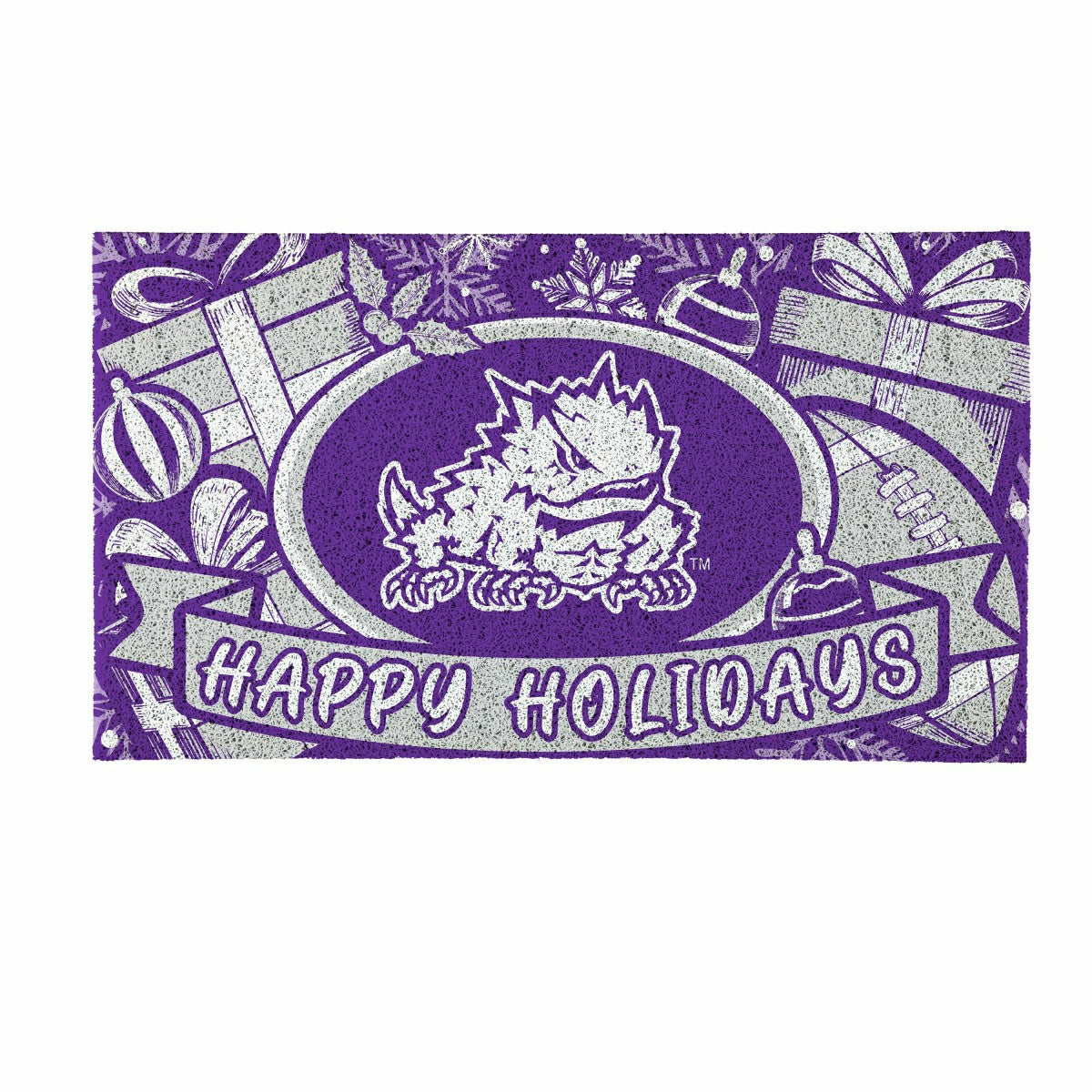 Texas Christian University Holiday PVC Mat, 28"x16" - Collegiate