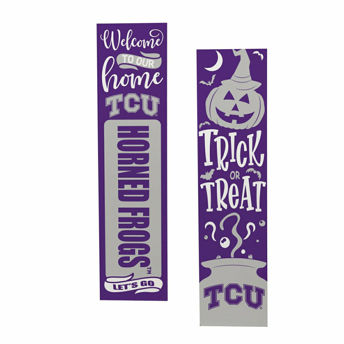 47" Double Sided Leaner, Texas Christian University, Halloween - Collegiate Home