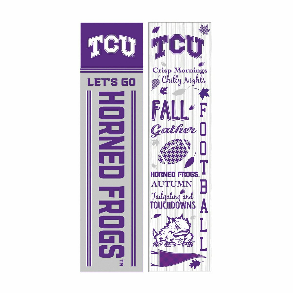 46" Double Sided Leaner, Texas Christian University, Fall Seasonal - Collegiate Home