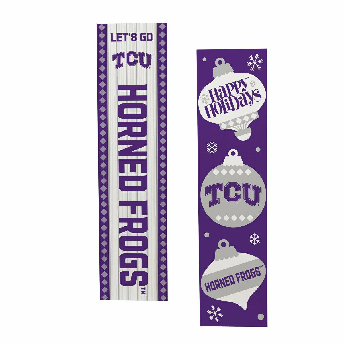 47" Double Sided Leaner, Texas Christian University, Christmas - Collegiate Home