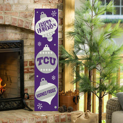 47" Double Sided Leaner, Texas Christian University, Christmas - Collegiate Home