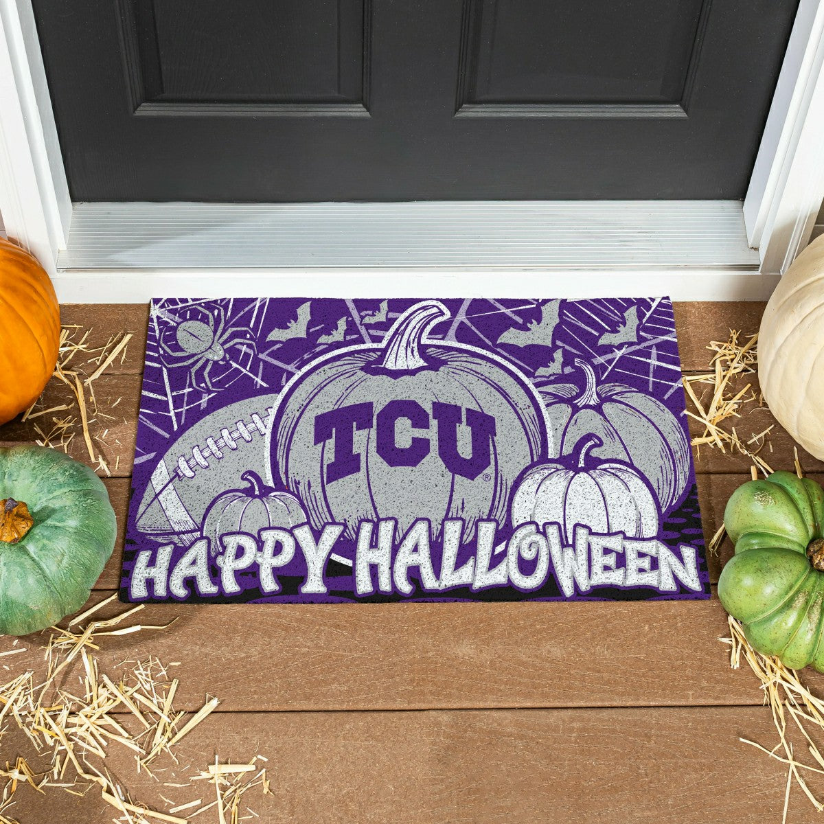 Texas Christian University Halloween PVC Mat, 28"x16" - Collegiate