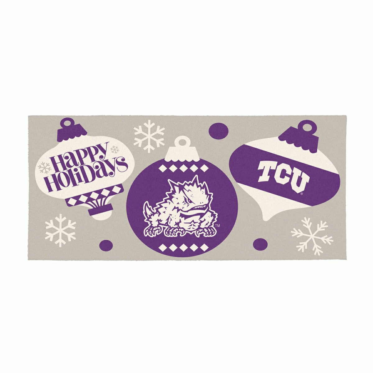 Texas Christian University Holiday Flocked Coir Sassafras Switch Mat,  - Collegiate