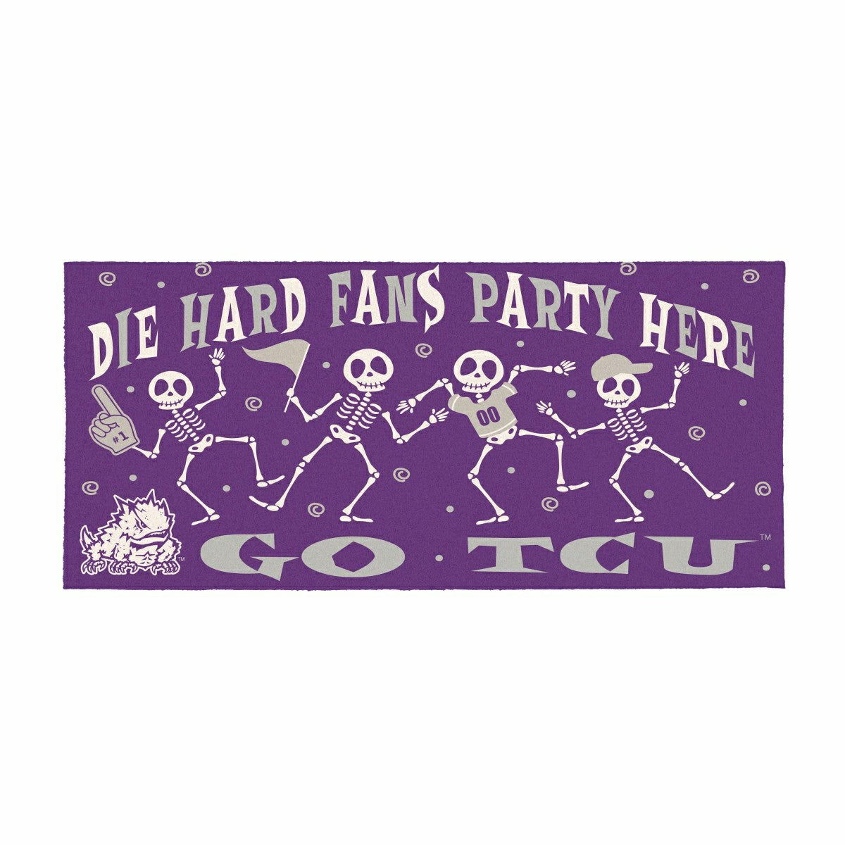 Texas Christian University Flocked Coir Halloween Sassafras Switch Mat - Collegiate