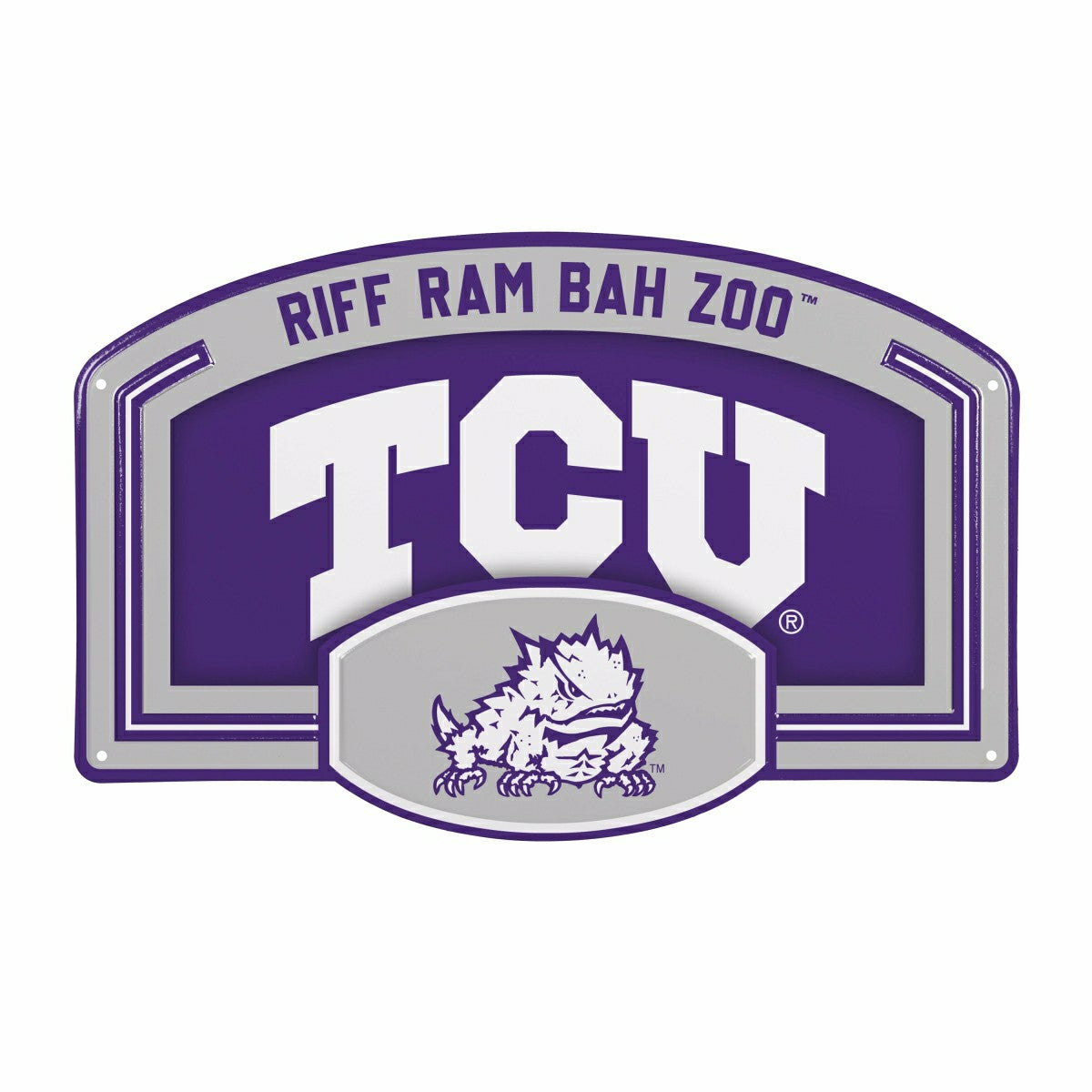 Texas Christian University USA Embossed Steel Wall Sign, 11" x 17" - Collegiate Home