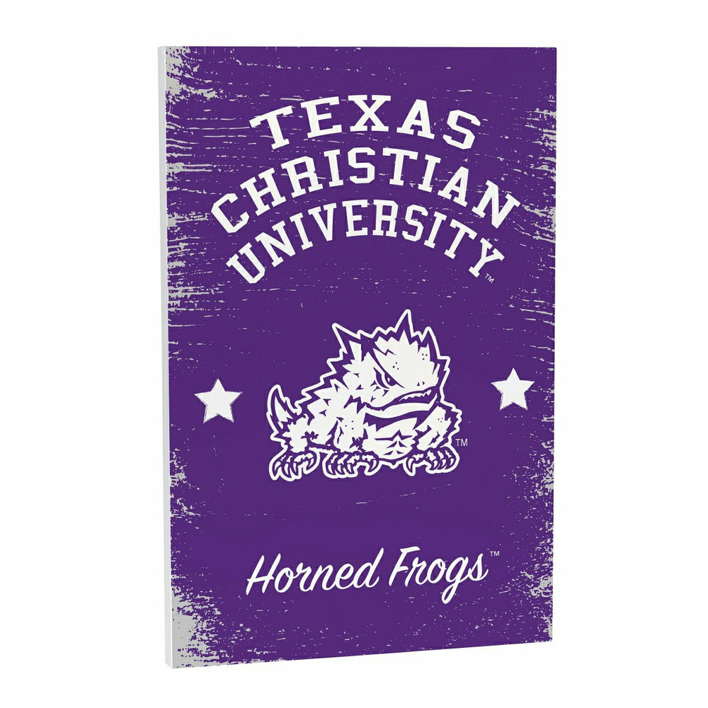 Texas Christian University Wood Wall Sign, 16x24 - Collegiate Home