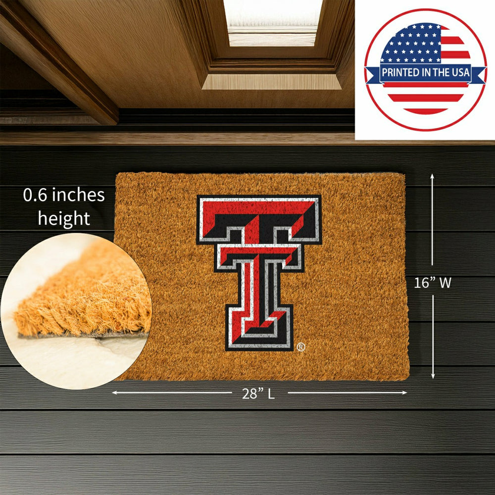 Coir Mat, 16"x28", Texas Tech University - Collegiate