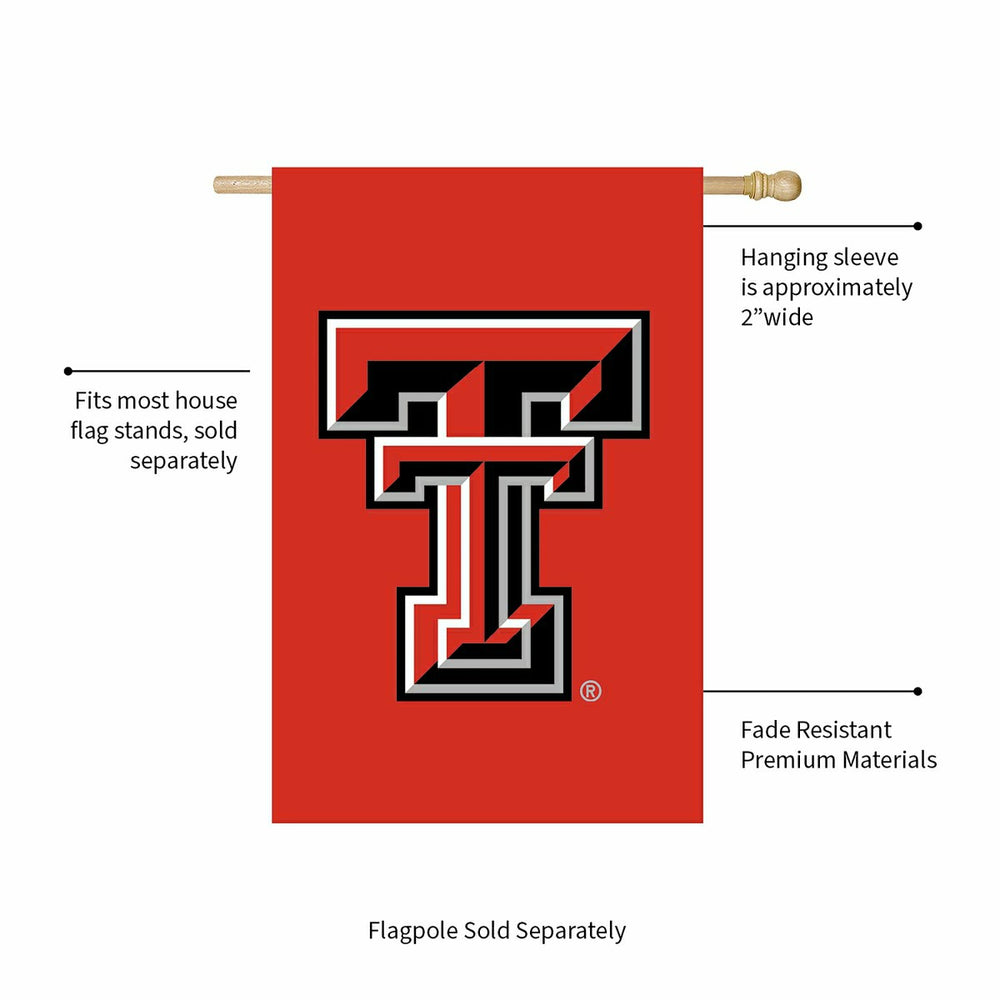 Texas Tech University Applique House Flag - Collegiate Home