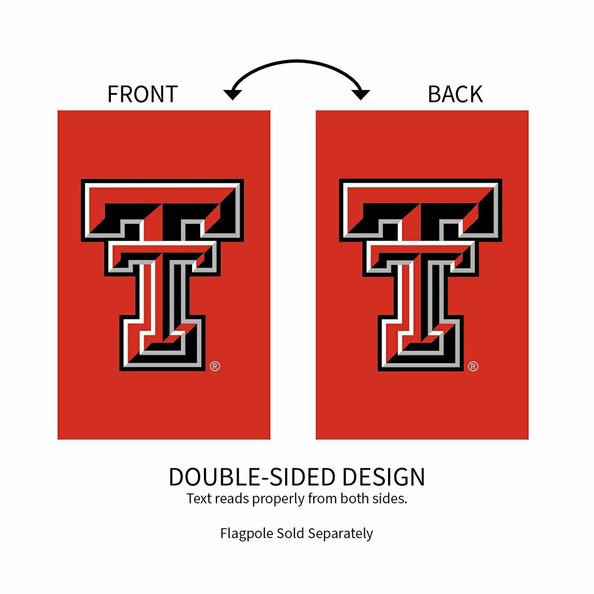 Texas Tech University Applique House Flag - Collegiate Home