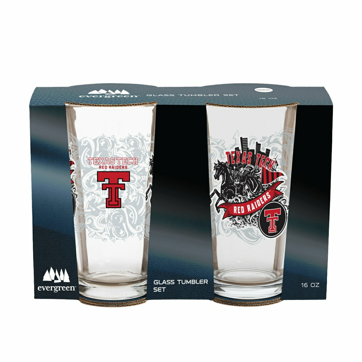 Texas Tech University 16oz Glass pint, Set of 2 - Collegiate Home