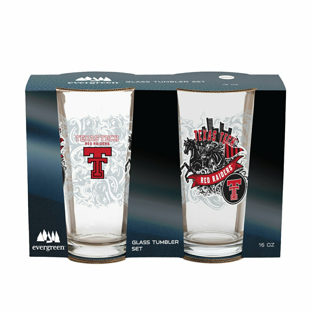 Texas Tech University 16oz Glass pint, Set of 2 - Collegiate Home