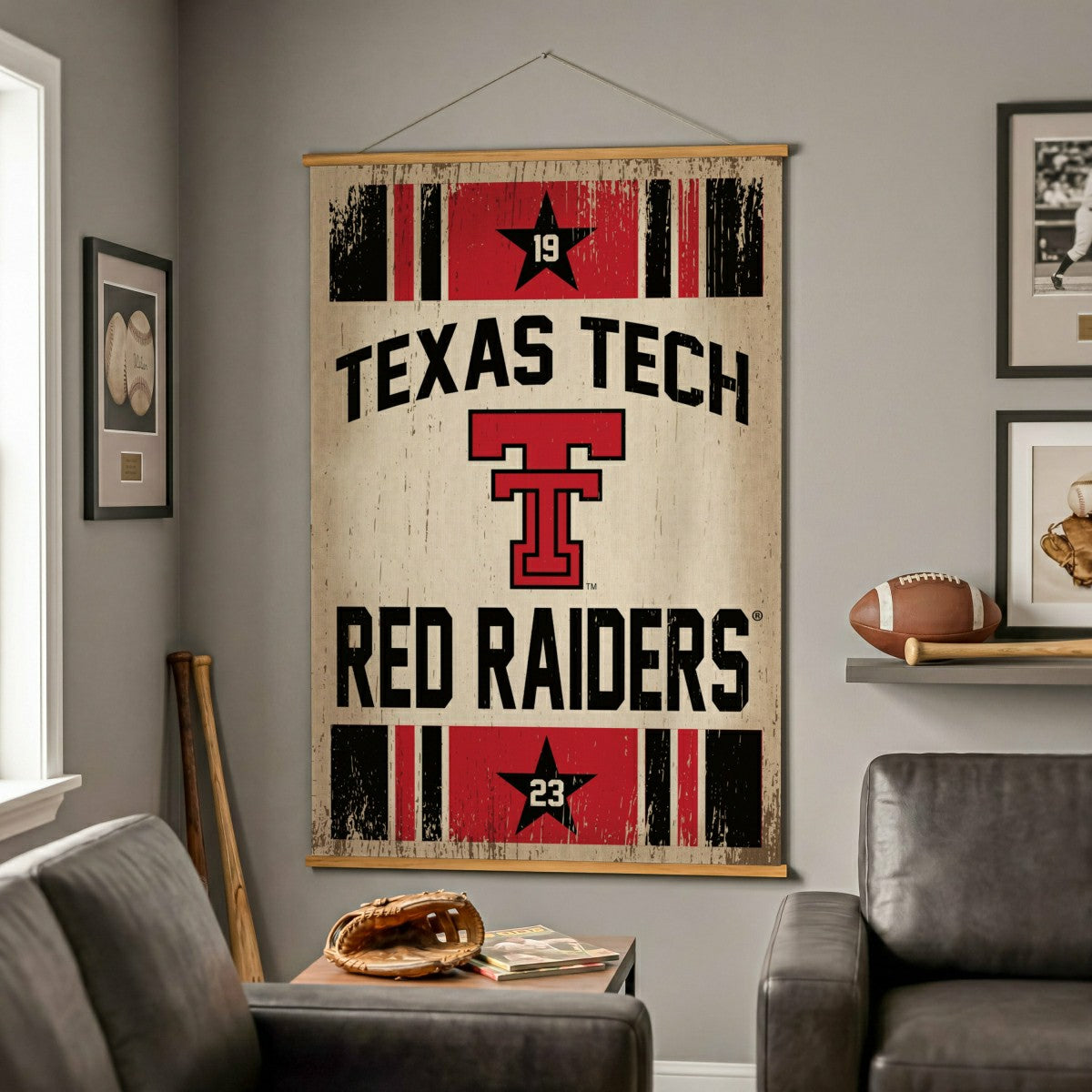 Texas Tech University, Canvas Wall Tapestry, Large, 54x36 - Collegiate Home